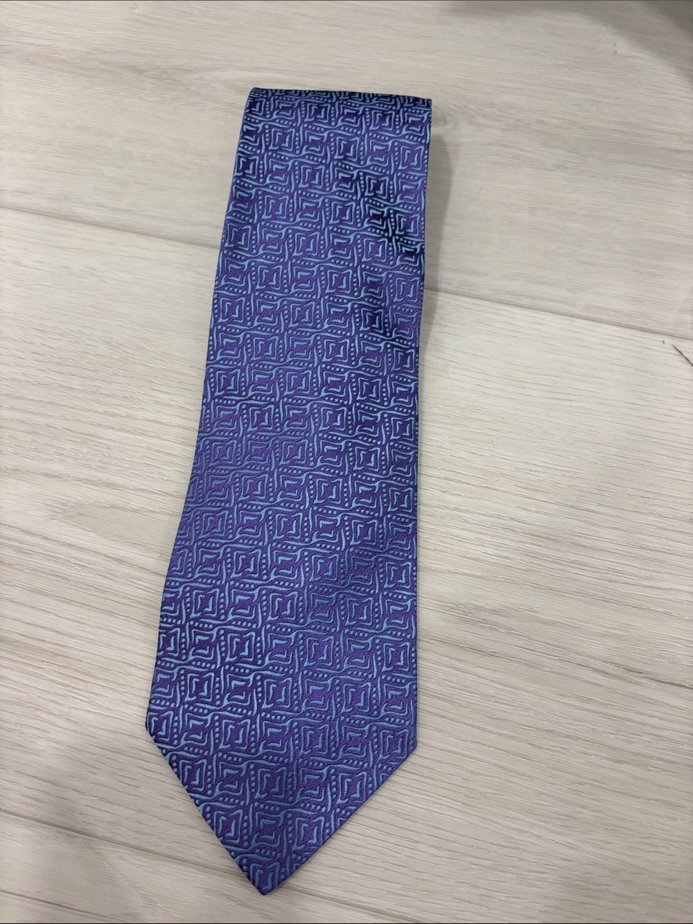 Charvet Purple Geometric Silk Tie - Men Accessories